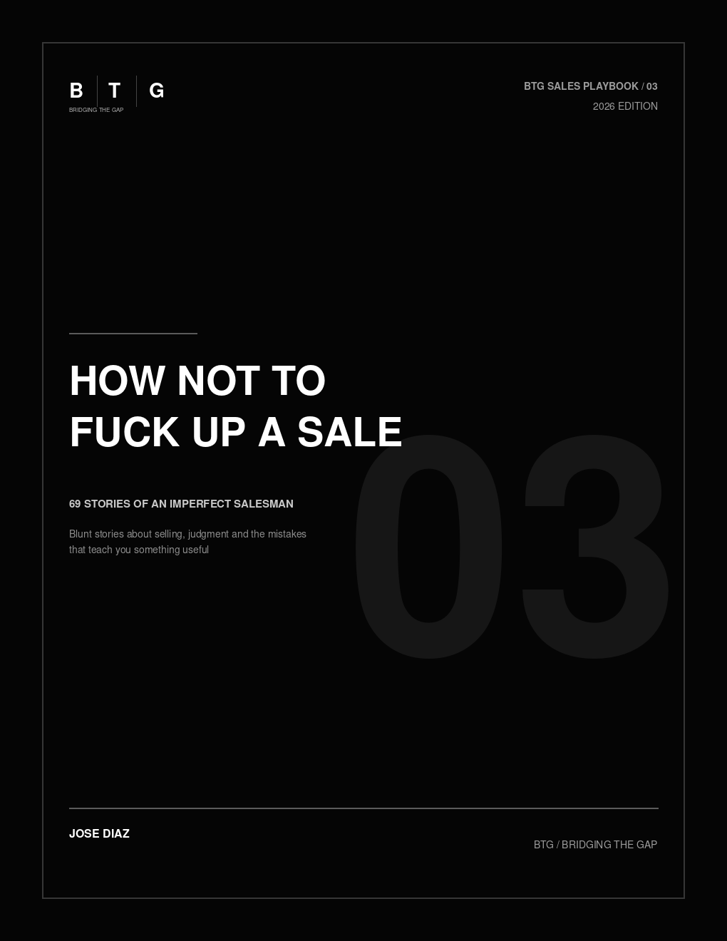 Cover of How Not to Fuck Up a Sale by Jose Diaz